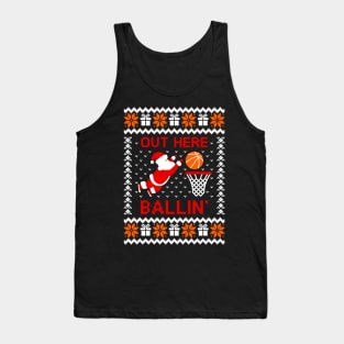 Christmas Basketball White And Orange Tank Top